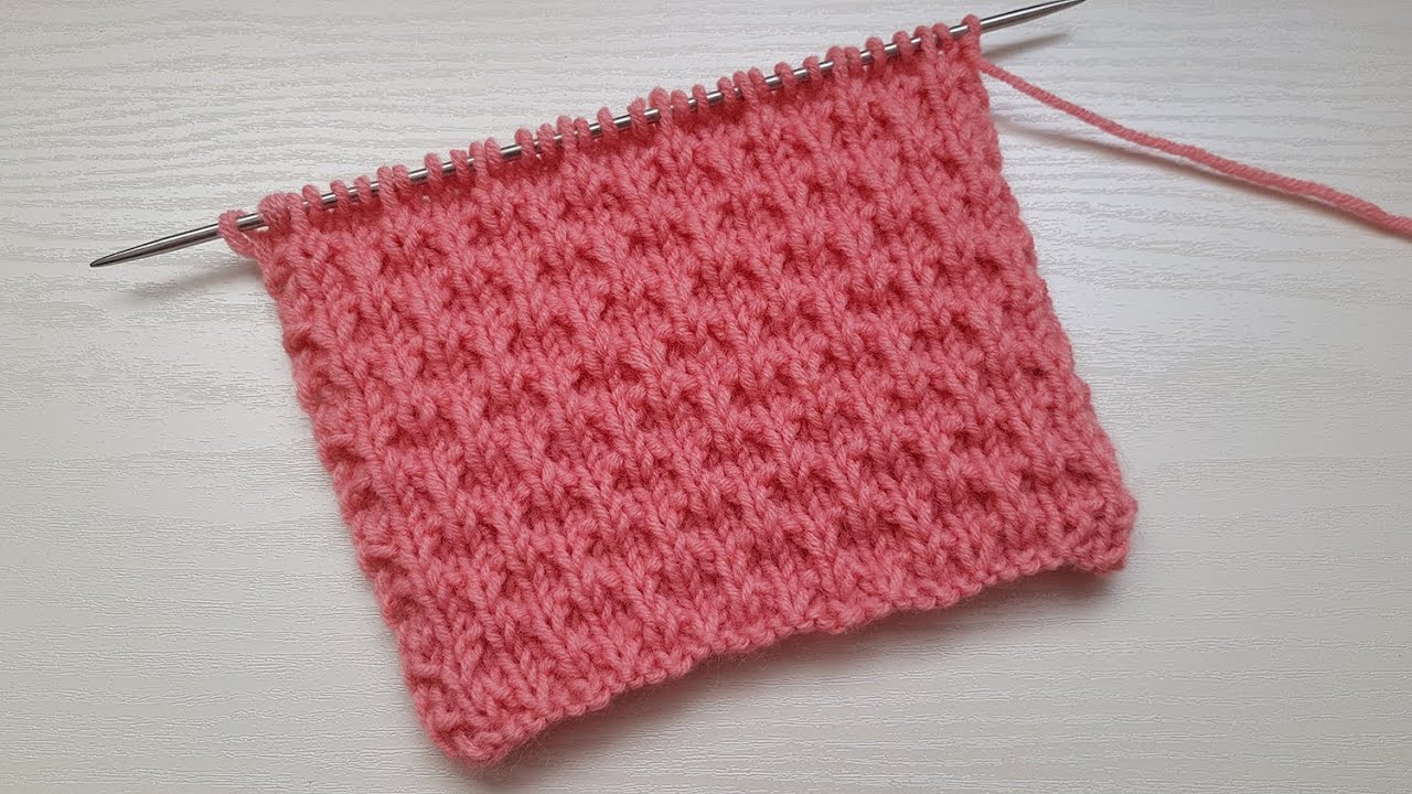 Honeycomb Stitch Knit Pattern| Wabenmuster stricken| Punto Favo ai ferri| Punto Panal a dos agujas