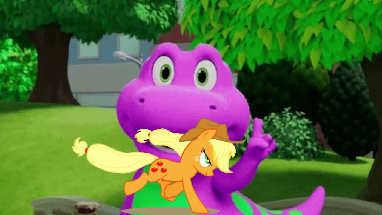 BARNEY GOES ON THE PONY RIDE