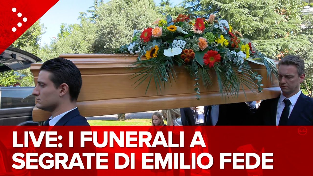 LIVE I funerali a Segrate di Emilio Fede: familiari e colleghi riuniti per l'ultimo saluto: diretta