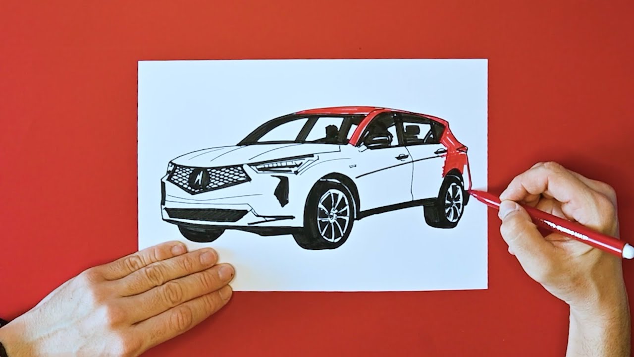 How to draw Acura RDX - Sport Crossover SUV