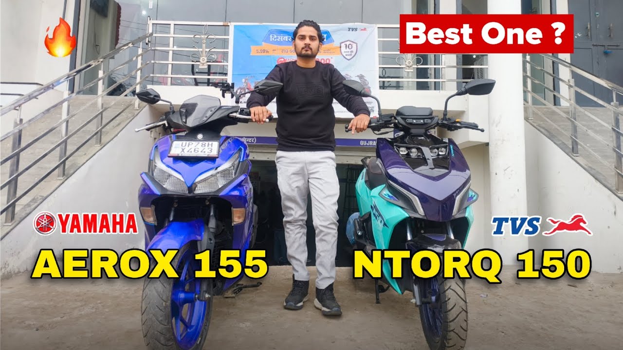 TVS Ntorq 150 vs Yamaha Aerox 155 🔥 Which Sport Scooter is Best? | Mileage, Features & Price