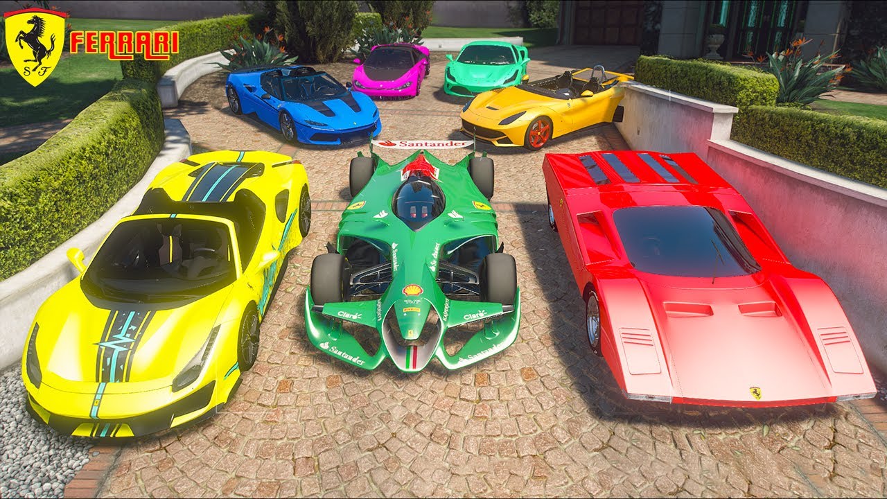 GTA 5 ✪ Stealing LUXURY FERRARI Cars with Michael ✪ (Real Life Cars #35)