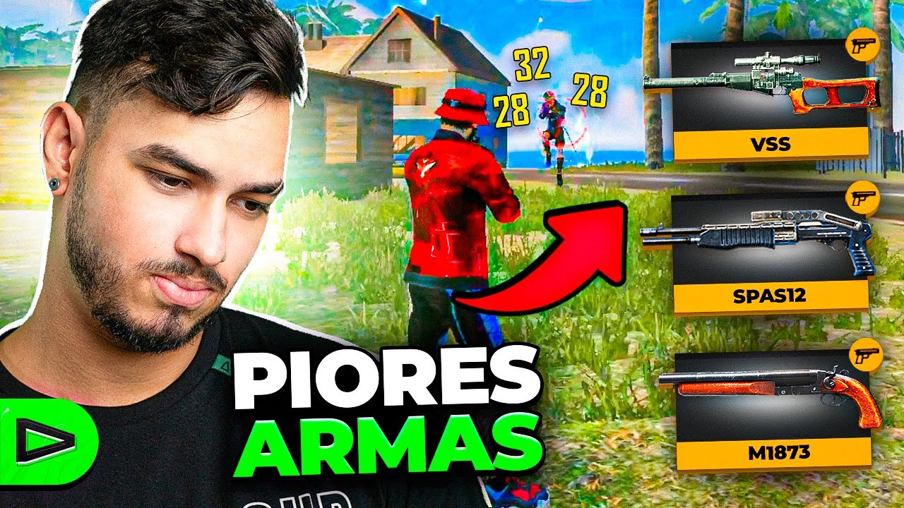 JOGAMOS COM AS PIORES ARMAS DO FREE FIRE NA LOUD E...