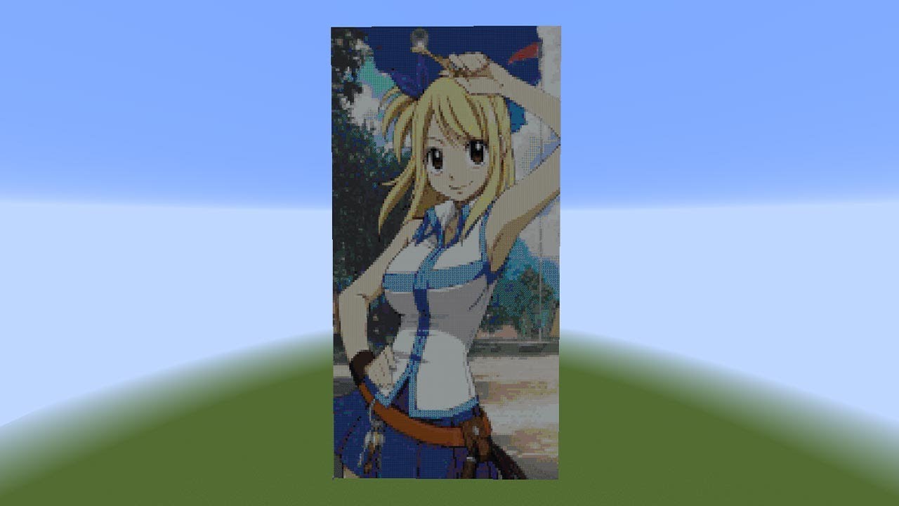 Which Fairy Tail Anime Pixel Art in Minecraft Looks The Best? #shorts