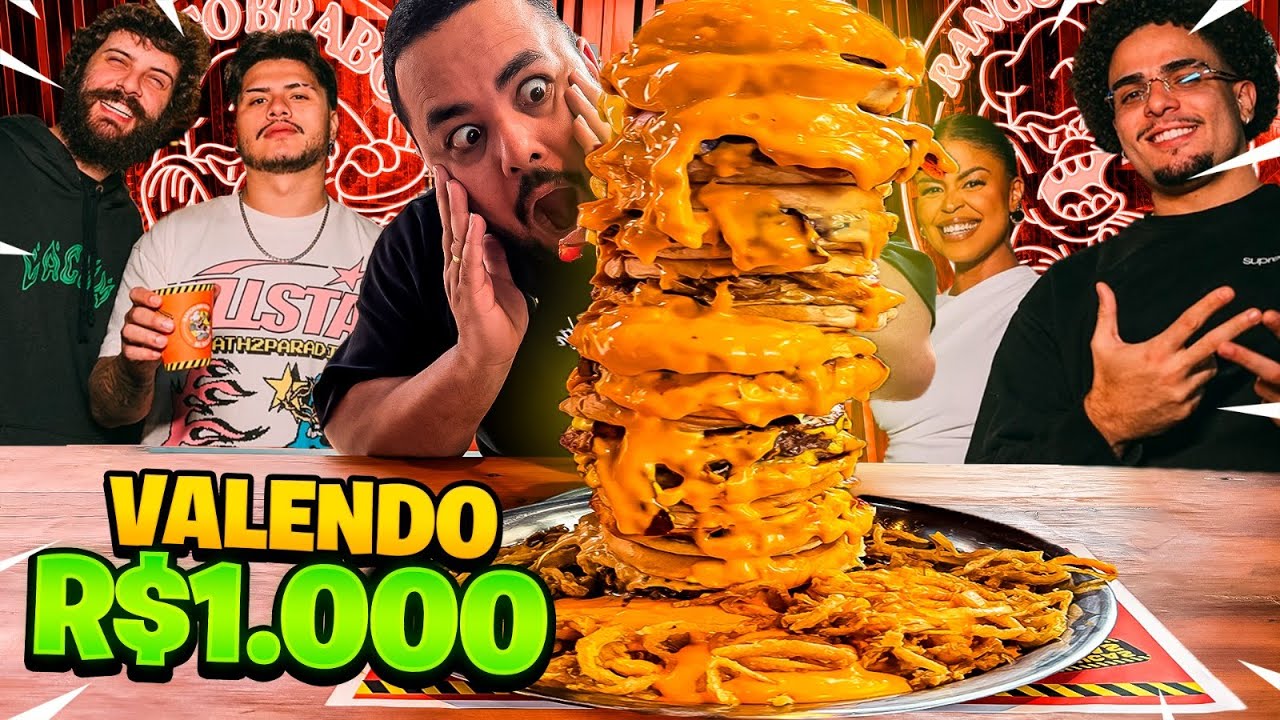 DESAFIO ÉPICO NO RESTAURANTE RANGO BRABO DO PODPAH | VALENDO R$ 1.000,00