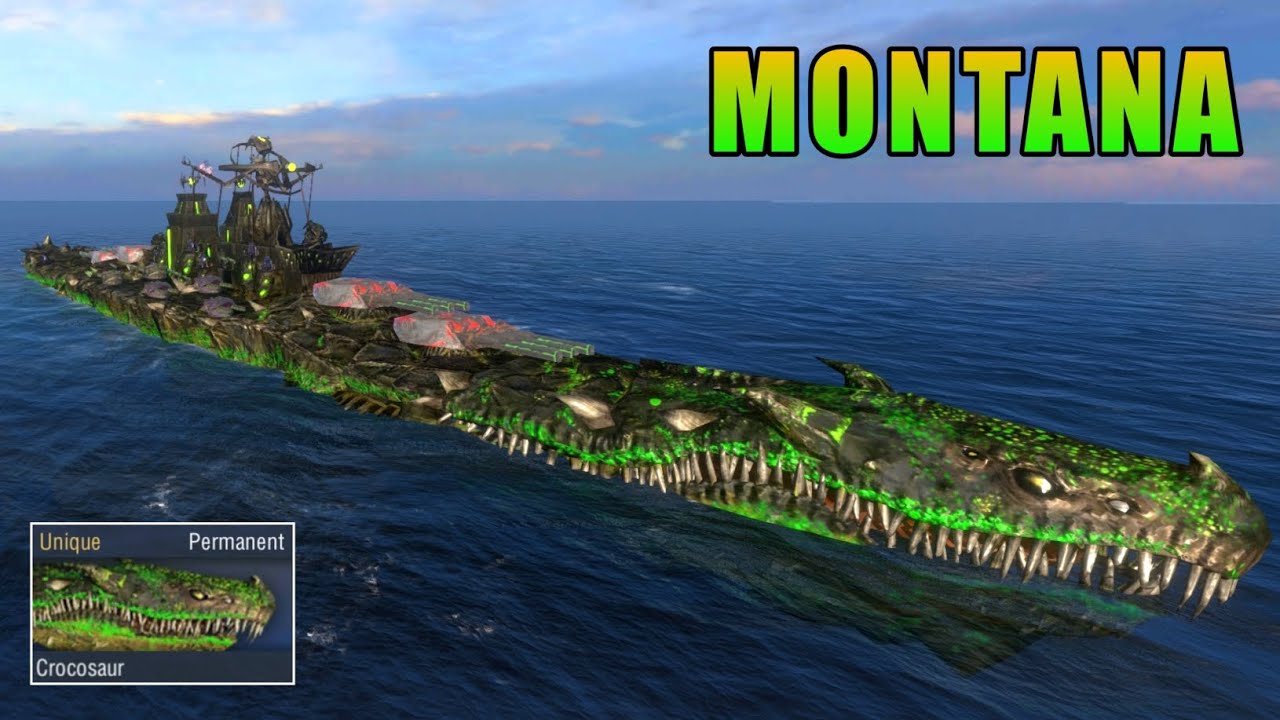 Montana Crocosaur , Division Musuh yang Kuat | World of Warships Blitz