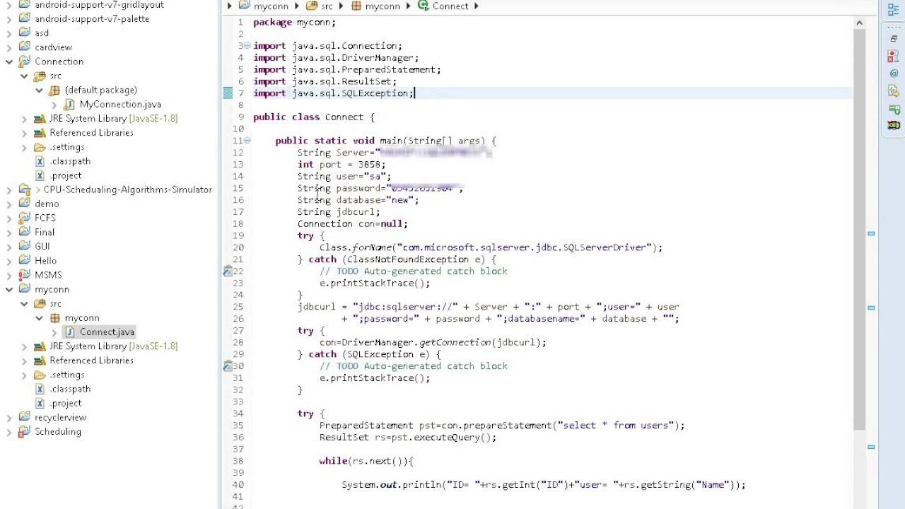 Connect Java Application To MS SQL Server In Eclipse