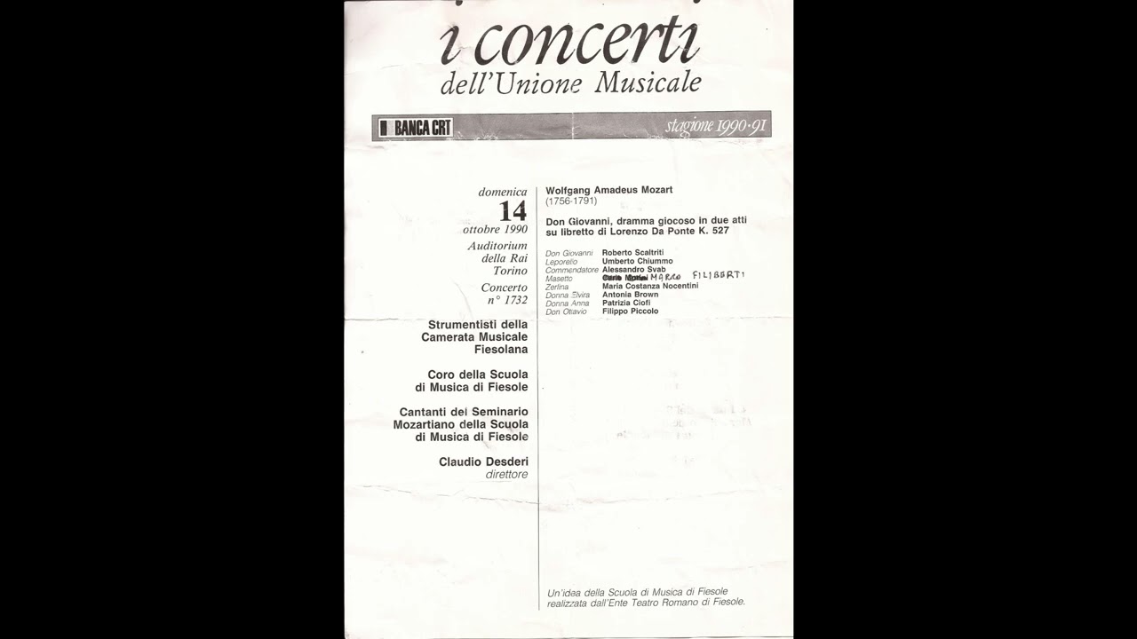 Mozart - Don Giovanni - Torino, 1990