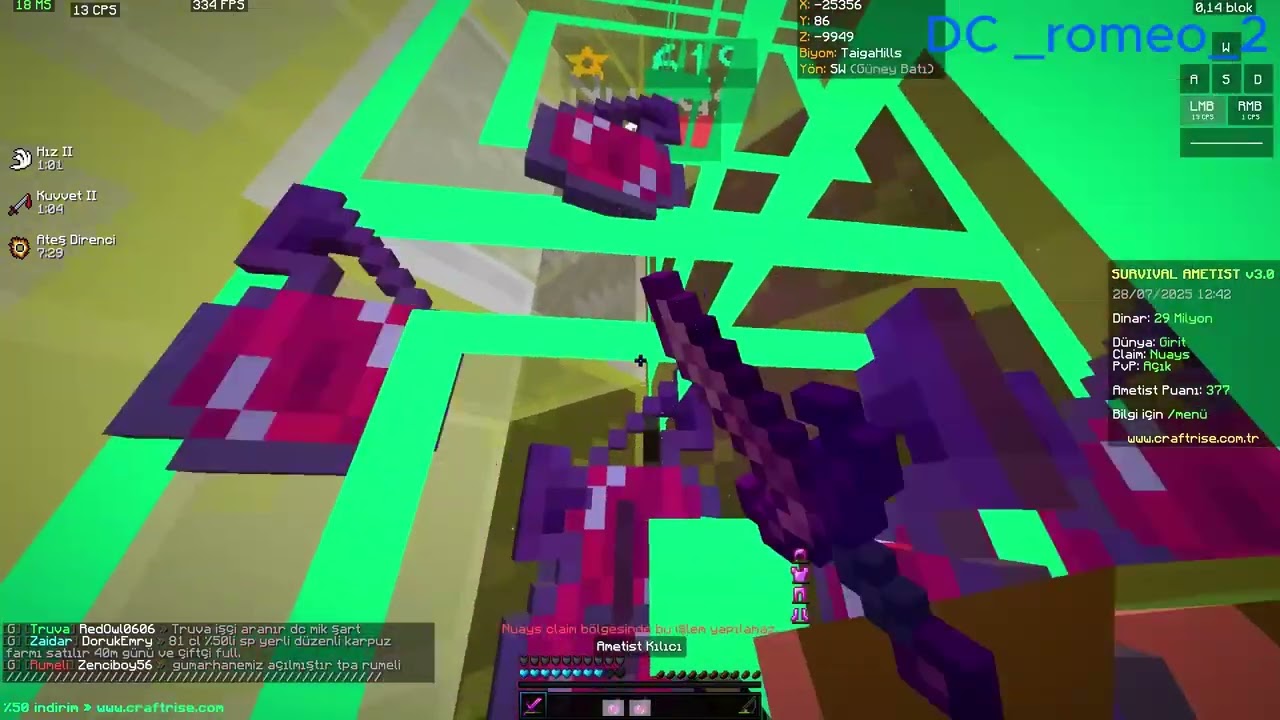1x Buz 40x Kral Zehir Kesme Craftrise Survival Ametist