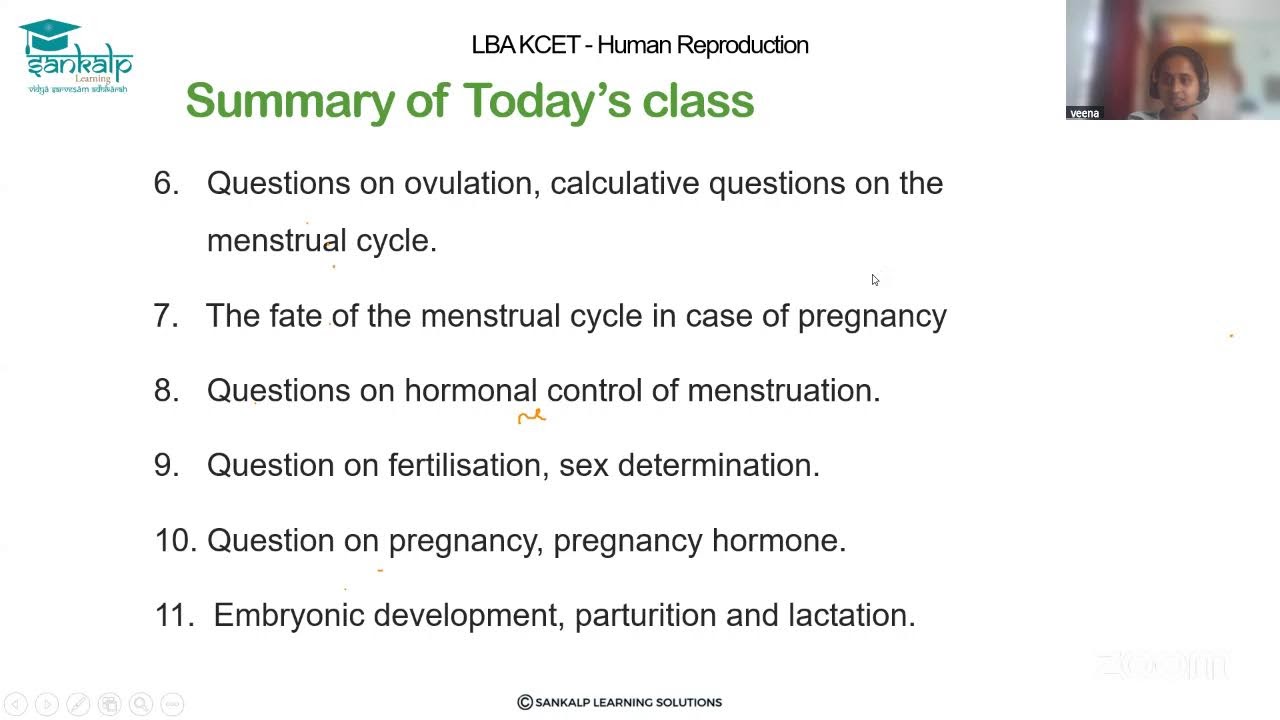 LBA-KCET-3RD SESSION  CHAPTER ,HUMAN REPRODUCTION Part 2
