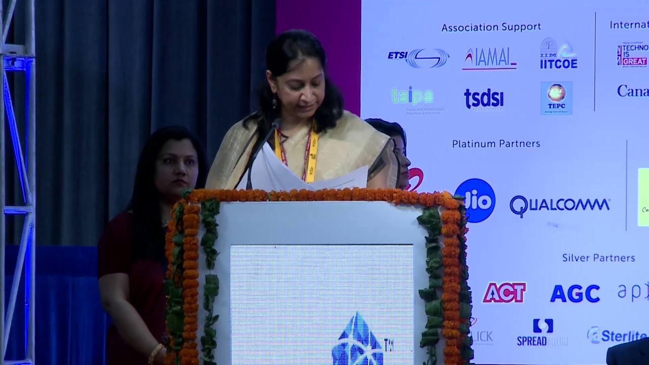 Ms. Aruna Sundararajan, Secretary ,DoT addressing India Mobile Congress 2017