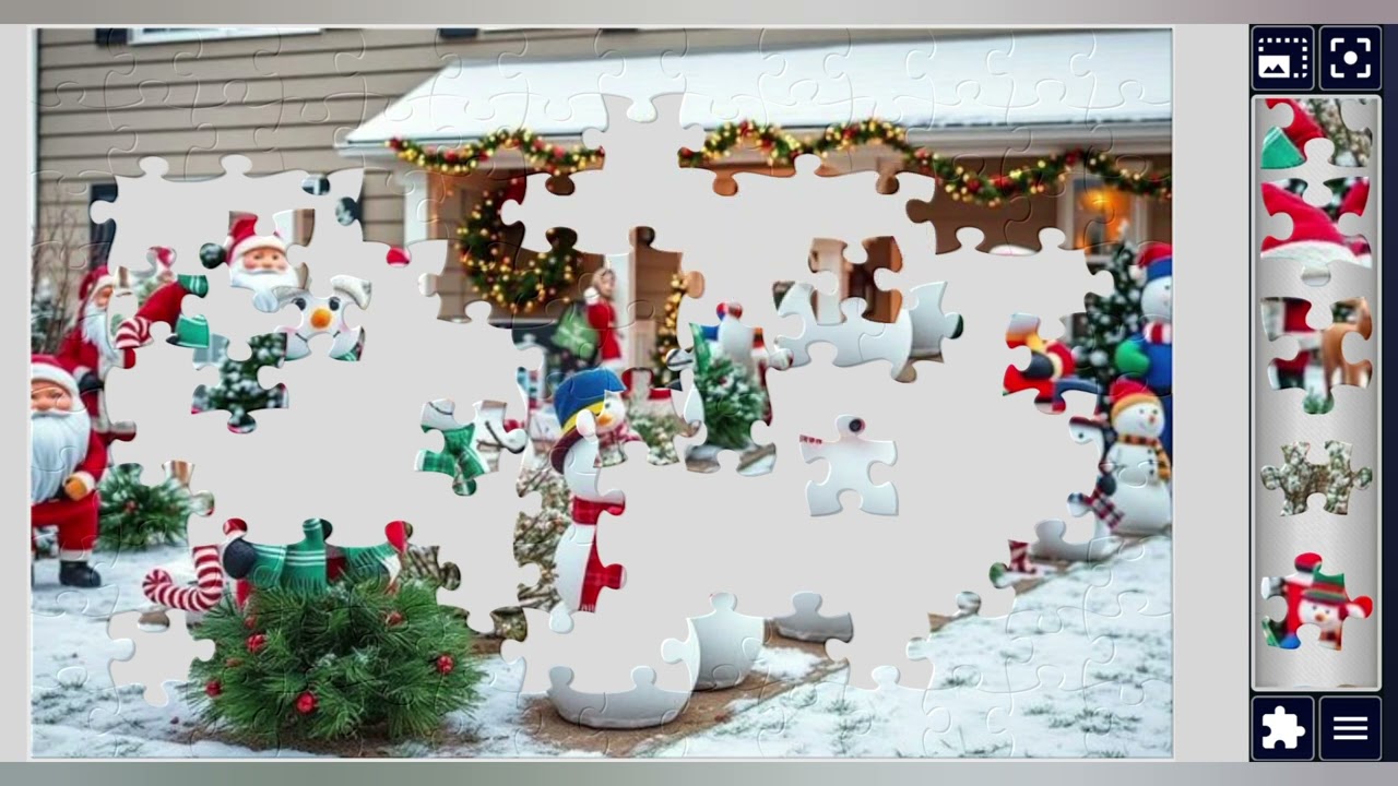 Magical Chirstmas yard☃️☃️☃️🎅🎅🎅🎄✨️🎀🪄//jigsaw puzzles🧩🧩//jigsaw puzzles journey🧩//puzzlesArt🧩//