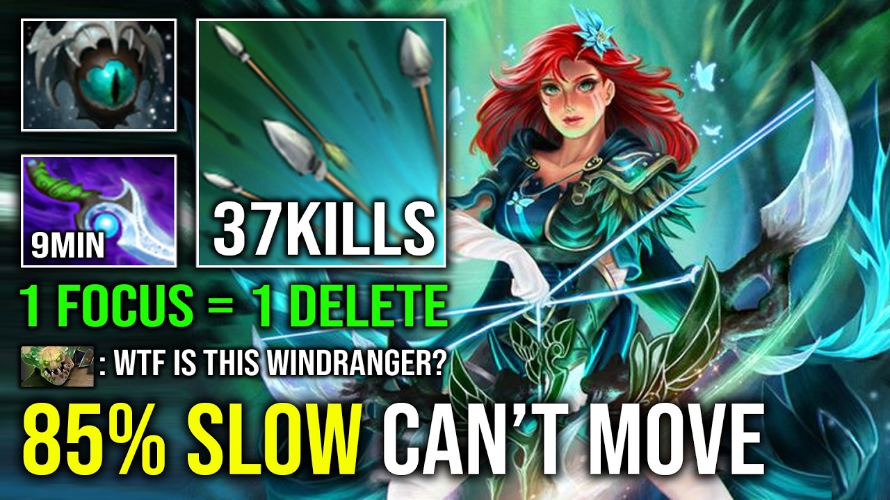 UNLIMITED MANA BURN 1 Focus Fire = 1 Delete Eye of Skadi 85% Slow Can't Move Windranger Dota 2