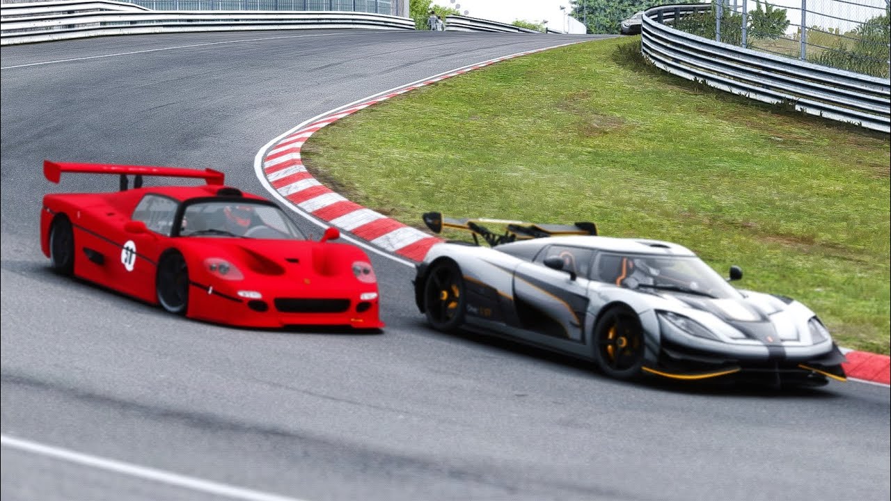 Koenigsegg One:1 GT 2022 vs Ferrari F50 GT at Nordschleife