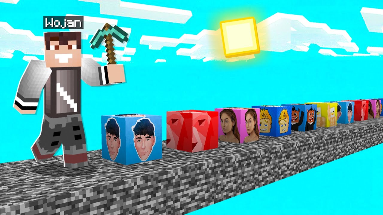 WYŚCIG LUCKY BLOCK YOUTUBERÓW z PALIONEM w Minecraft!