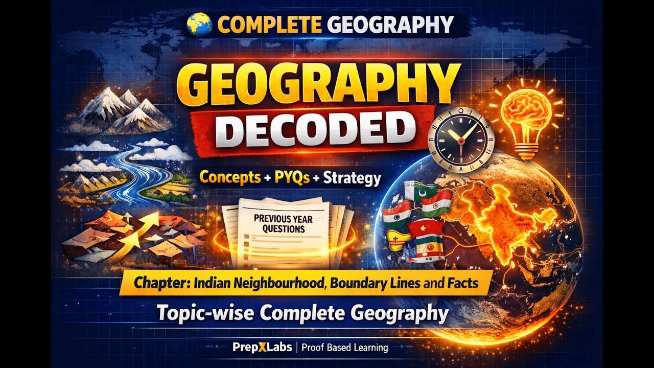 3. Indian Neighbors, Boundary Lines| Complete Geography | UPSC and all state PCS