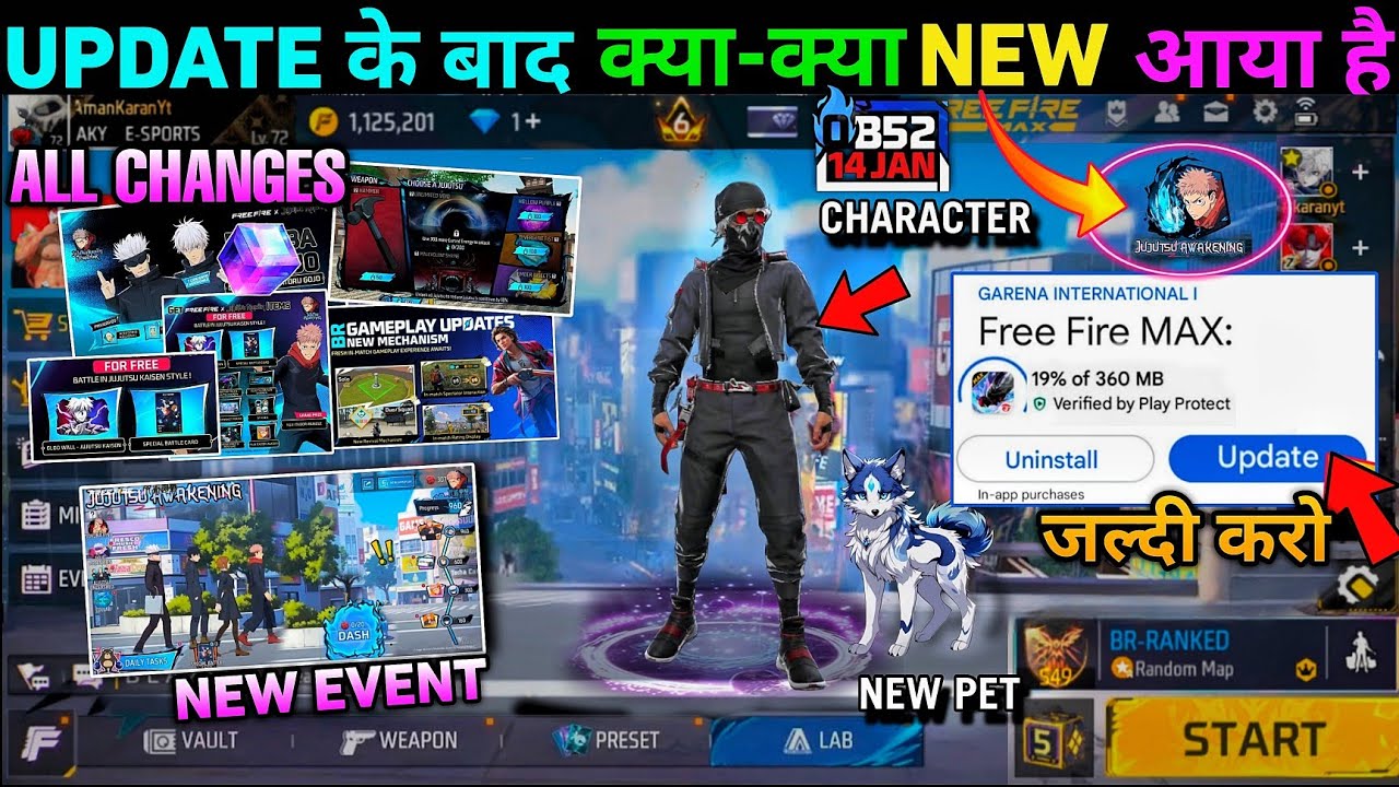 Ob52 New Update 🔥 ALL Changes 🤯 Kya kya aaya Hai in Free Fire | FF NEW EVENT UPDATE GARENA FREE FIRE