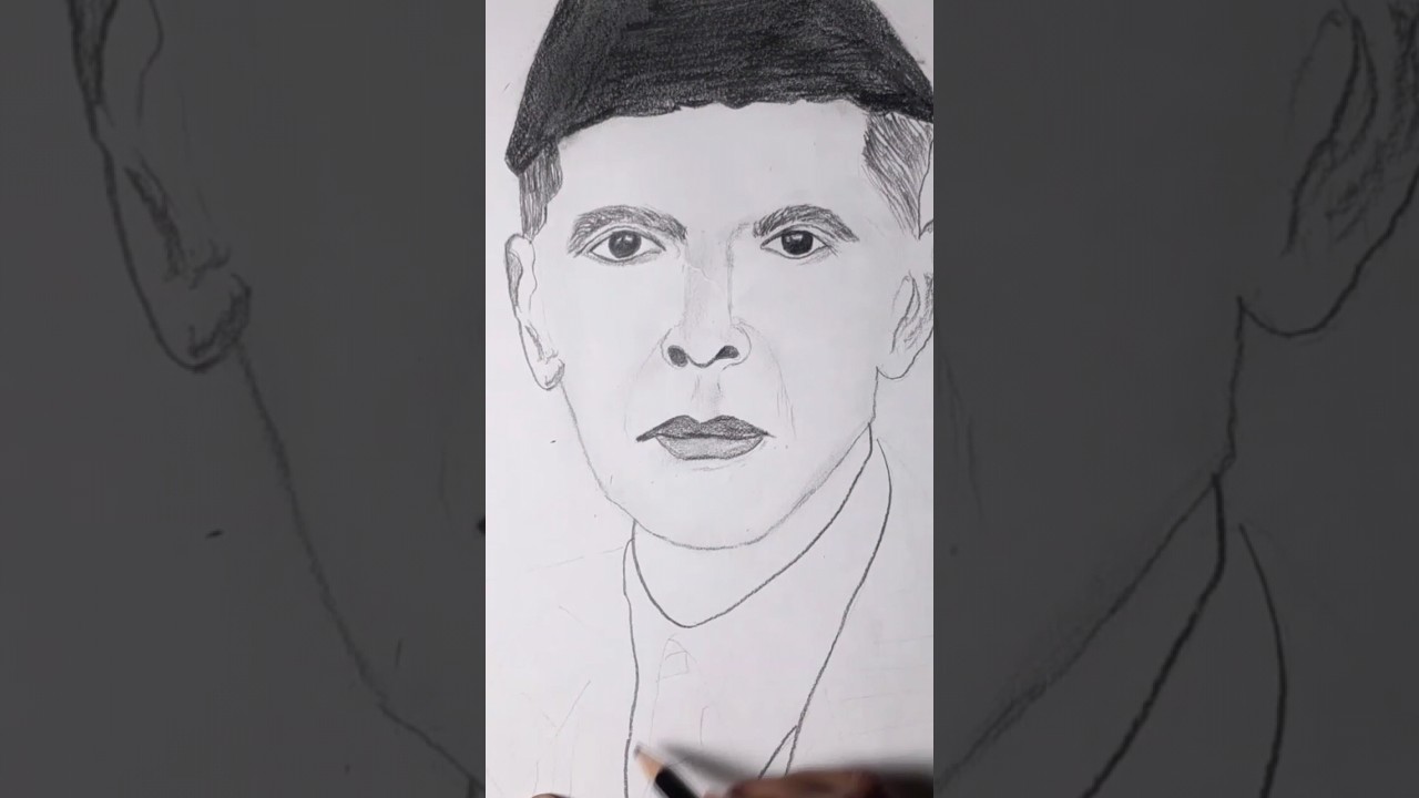 aye quaid azam tera ehsan | Pakistan independence day | 14 August #quaideazam #drawing #viral