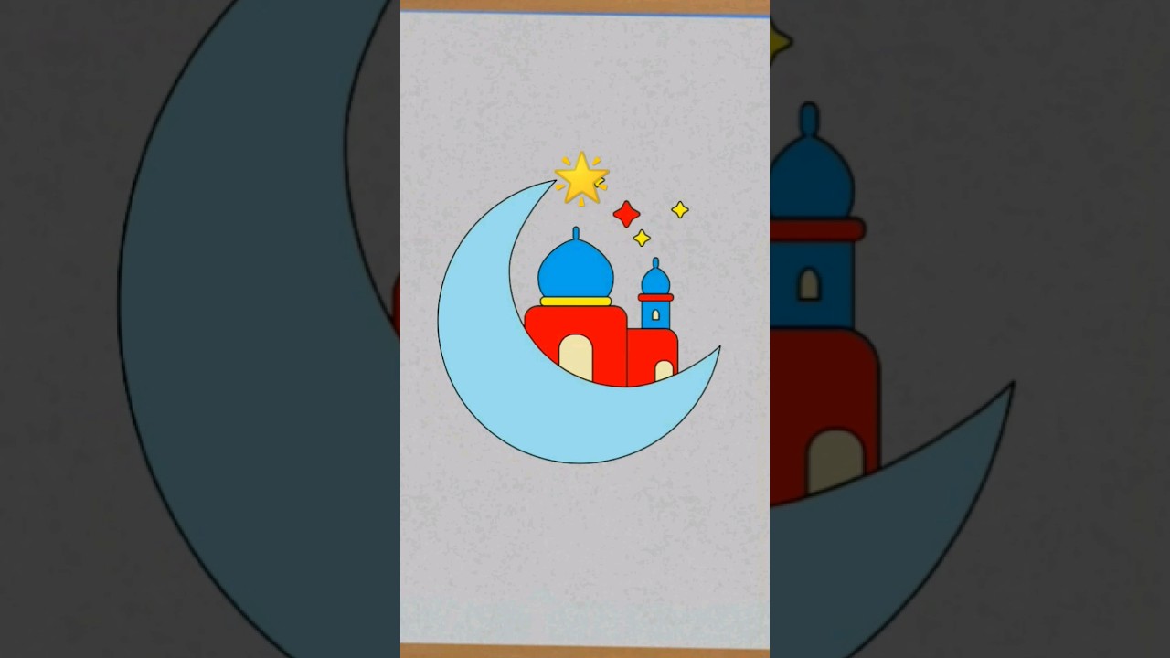 Ramadan Drawing Easy || Eid Mubarak 🥰🥰 #viral #shorts #eid #eidmubarak