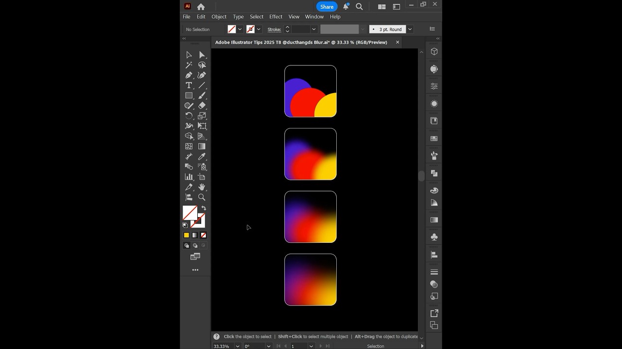 Adobe Illustrator 2025 - Tips for using Gaussian Blur to create gradient colors