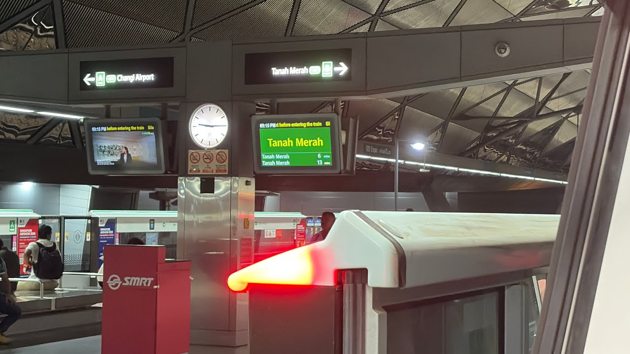 (Slightly robotic motor) SMRT TRAINS ride on the CGL towards Tanah Merah - R151 843/844 