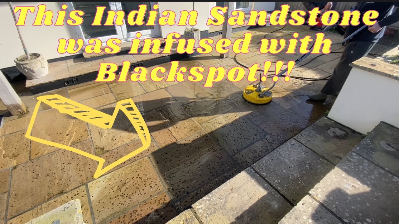 This Indian Sandstone Patio was COVERED with blackspot, watch this WICKED video.