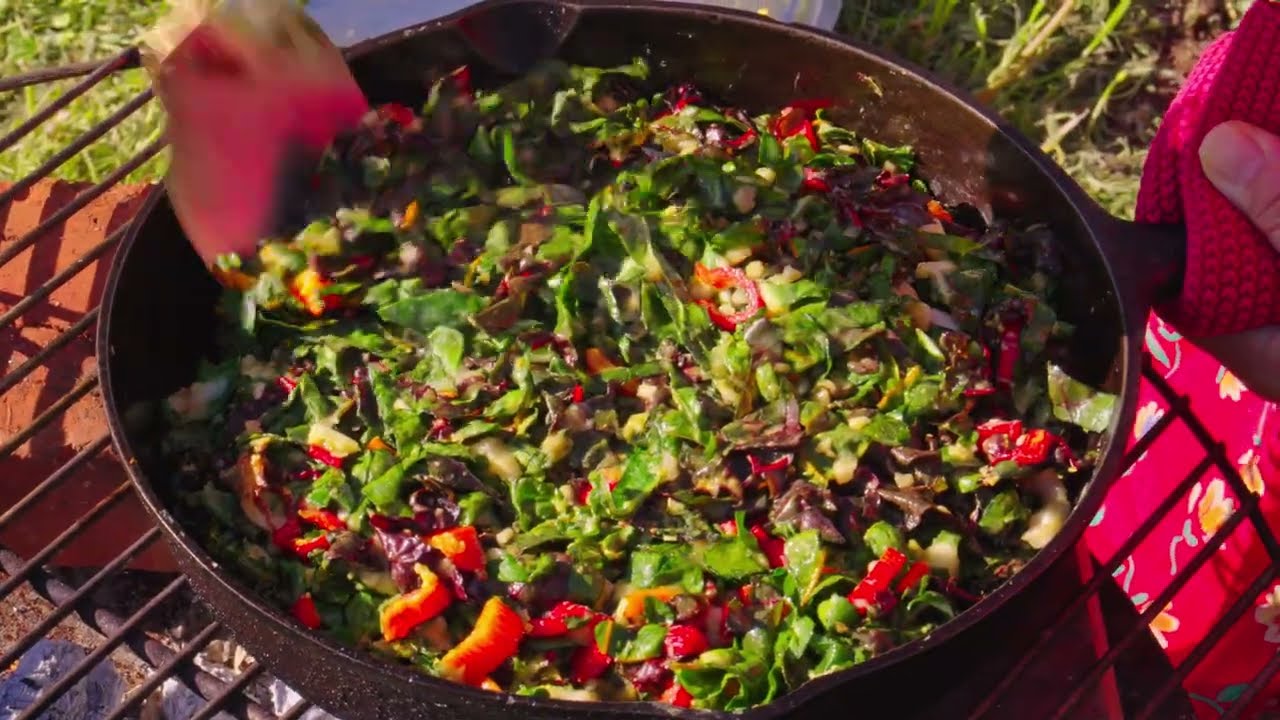 Delicious Family Chard Recipe Cooked Over Fire