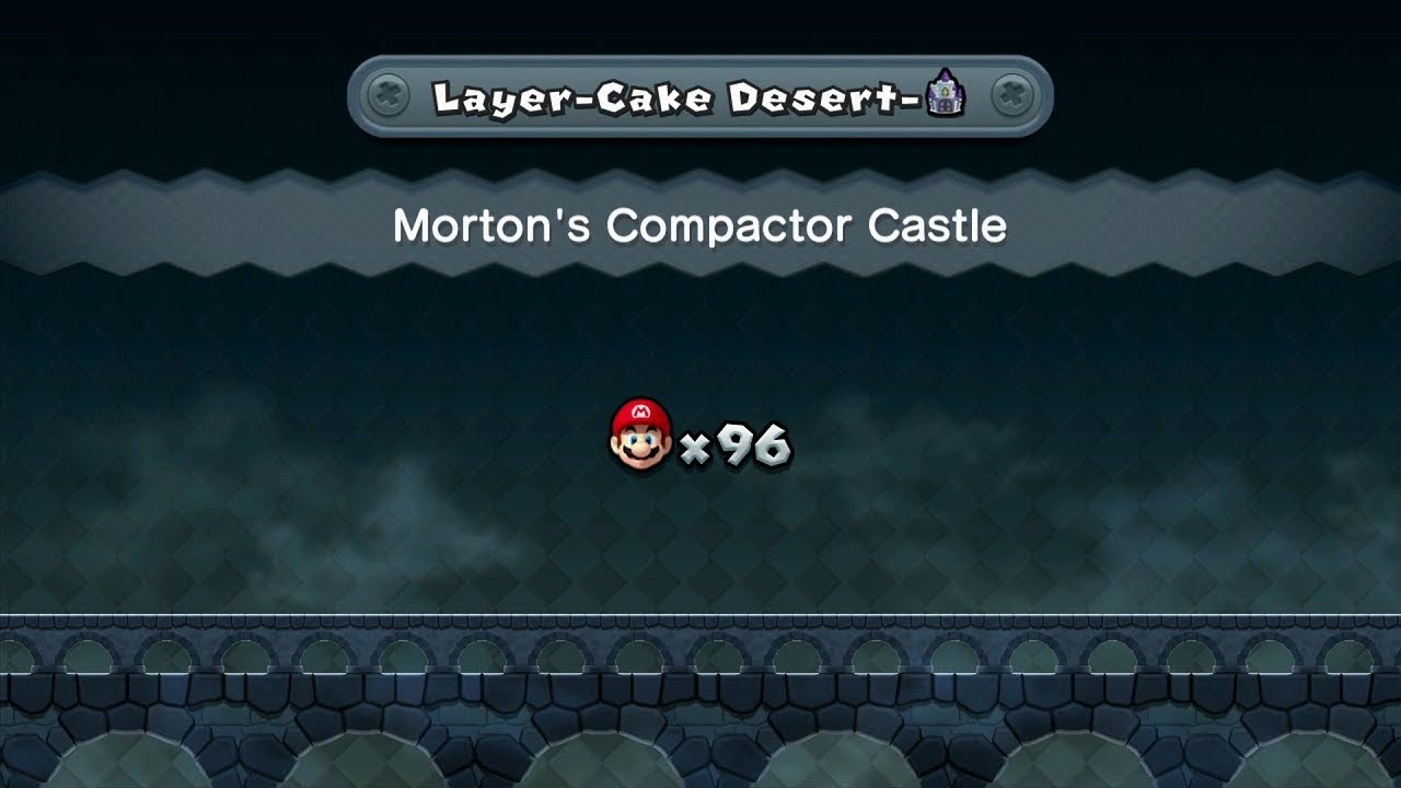 New Super Mario Bros. U Gameplay Layer Cake Desert Morton's Compactor Castle