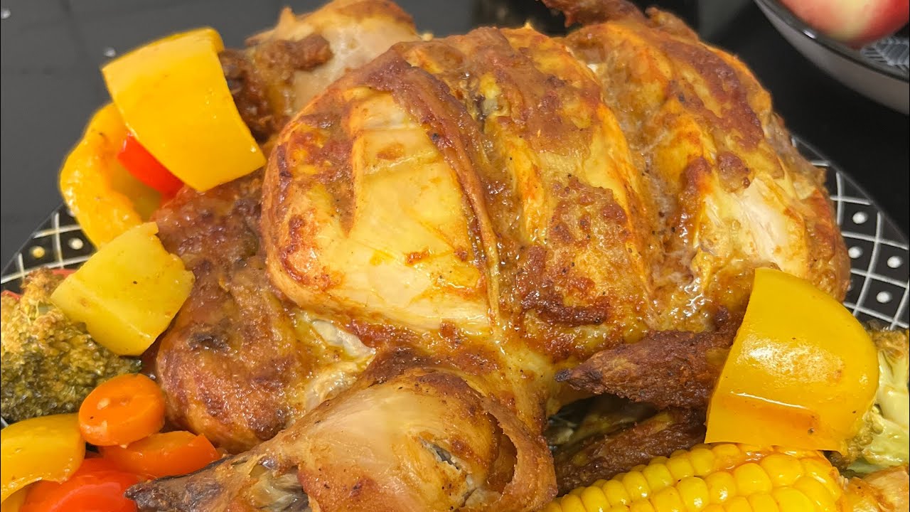 Tandoori  Full Grilled chicken and roasted veggies/Healthy Chicken recipe#chicken#grilledchicken 