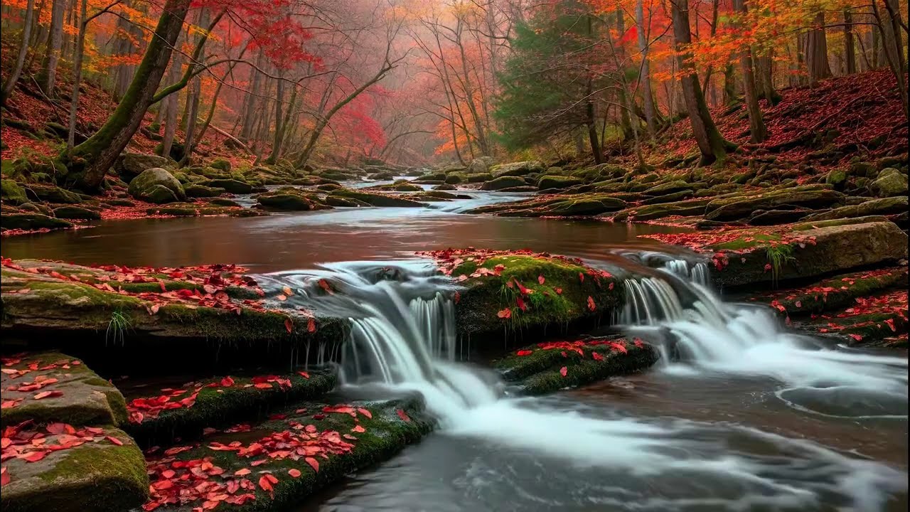 Gentle River Sound for Deep Sleep Flow White Noise Meditation Natural Forest Ambience