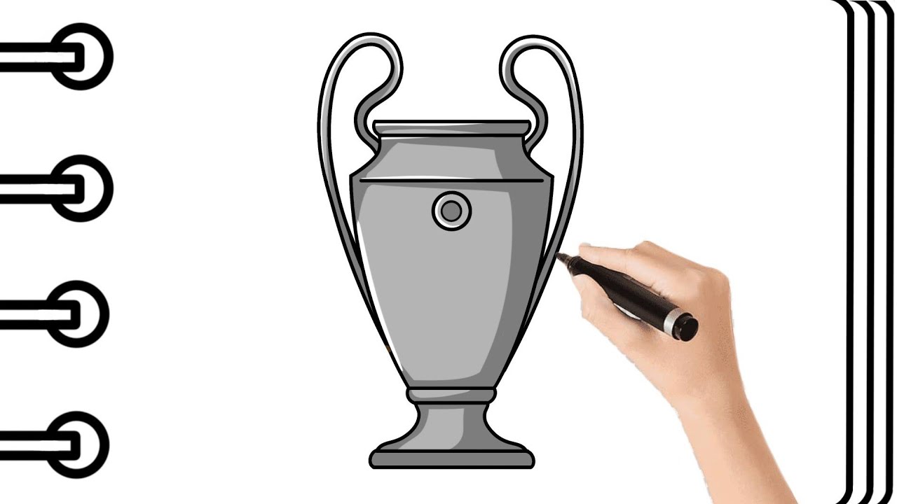 Como Dibujar la Copa CHAMPIONS LEAGUE Paso a Paso | Mapi Art TV