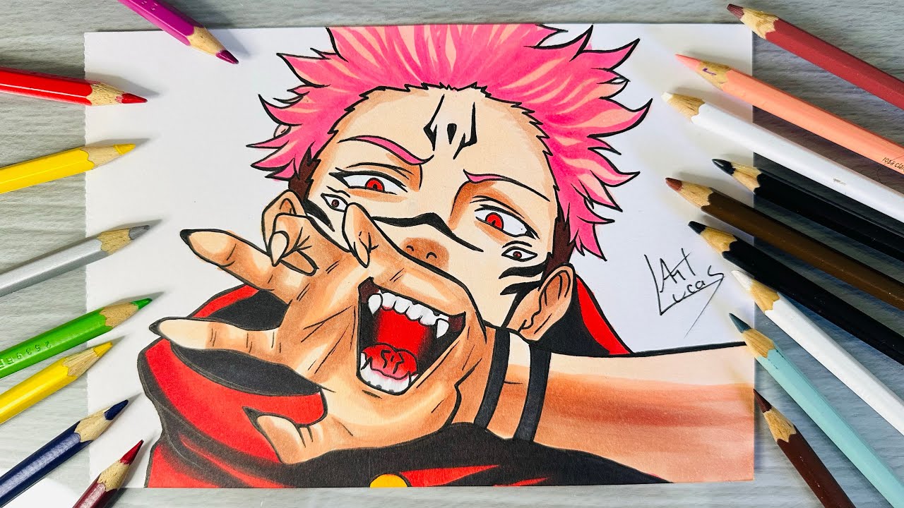 Como Desenhar o Sukuna (Jujutsu Kaisen) - O REI DAS MALDIÇÕES  / Passo a Passo