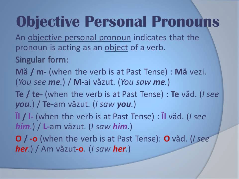 Basic Romanian Grammar Lesson 6: Morphology - The Pronoun (1/4)