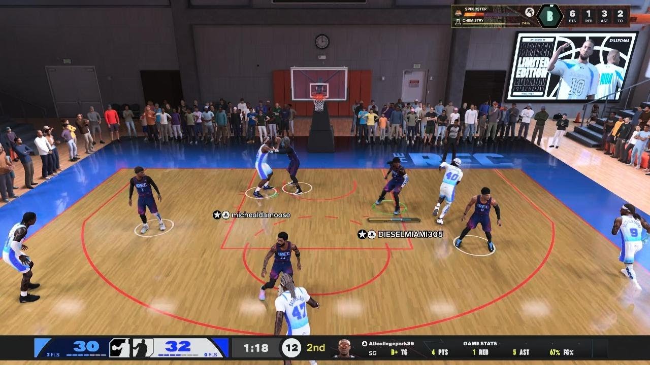NBA 2K26. 6'11 C Miles Turner Rim Runner Glass Visionary Build. Solo Rec Gameplay Highlights.