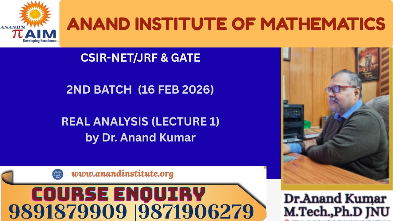Real Analysis Lecture 1, 16-02-2026