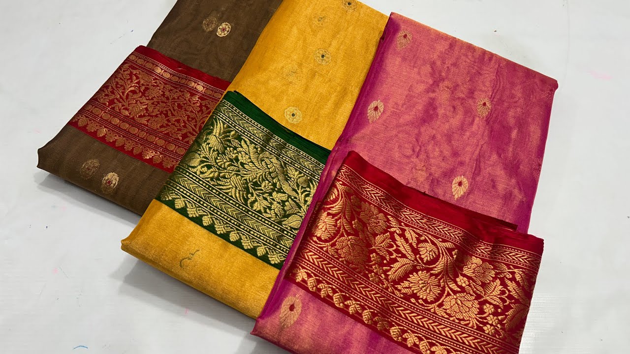 Pure Chanderi Handloom Saree #chanderisarees #fashion #tussarsilk #handloom #puresilk #popular 