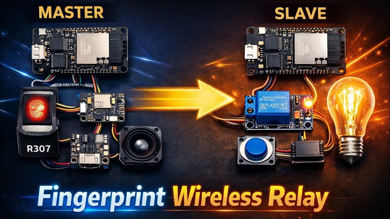 i made fingerprint + display + voice based smart ESP-NOW controlled wireless relay 