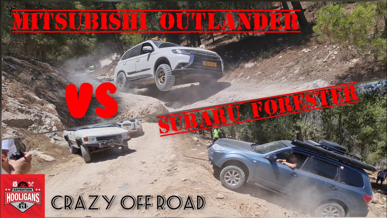 Mitsubishi Outlander VS SUBARU Forester & Pajero BK & TOYOTA LC150 Паркетники против джипов Off road