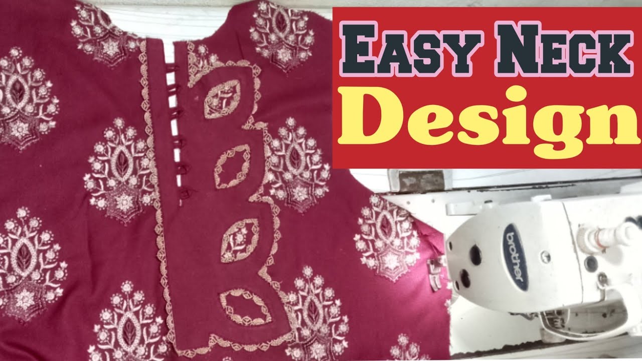 Easy kameez neck design | Simple lace work gala design tutorial in Urdu. Perfect for beginners #urdu