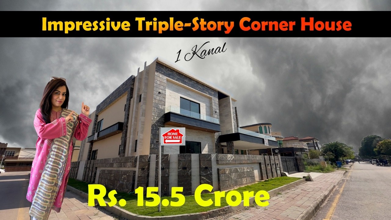 1 Kanal Impressive Triple Story Corner House For Sale in Bahria Town Islamabad