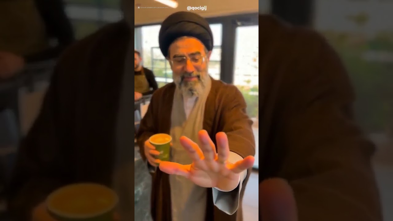 AI video of Iranian Supreme Leader Mojtaba Khamenei drinking coffee at the same Israeli caf&eacute; as Net