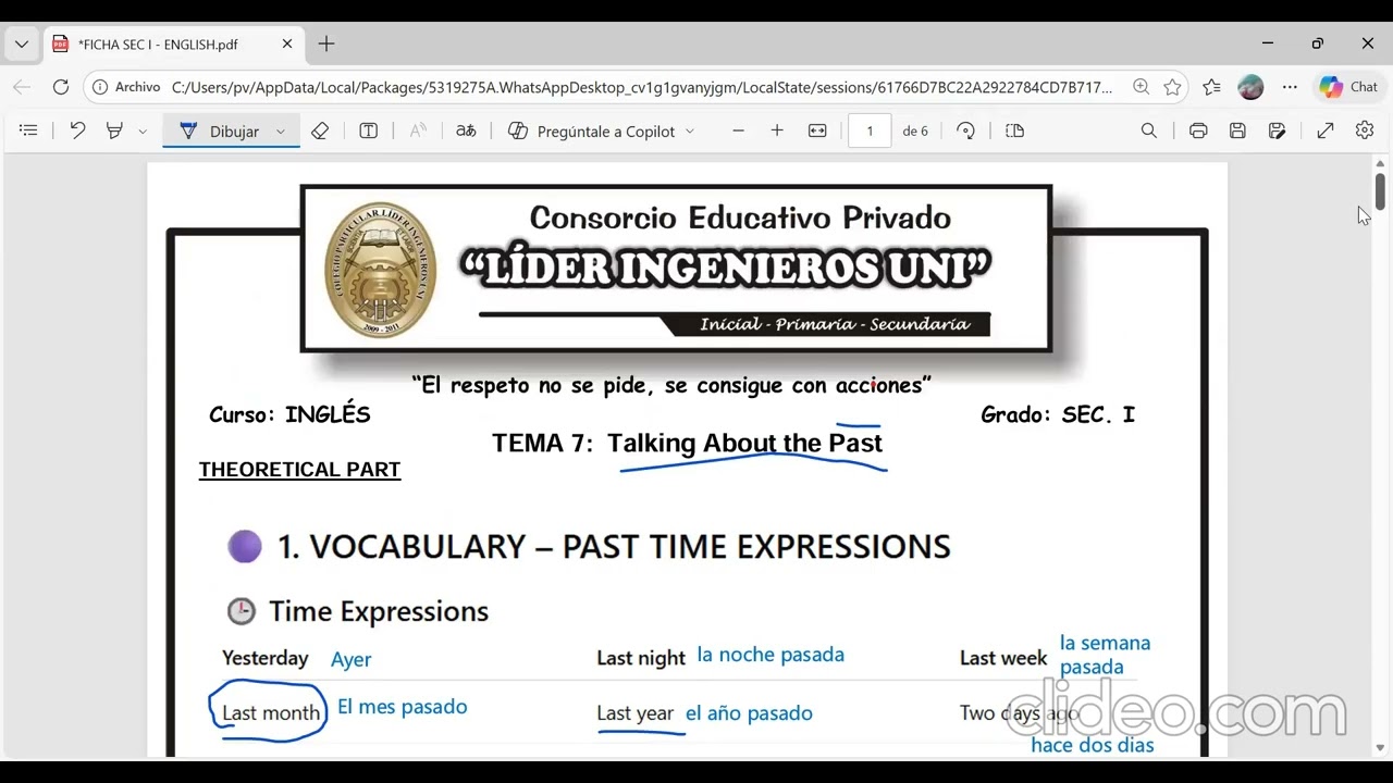 SEC I - ENGLISH CLASS