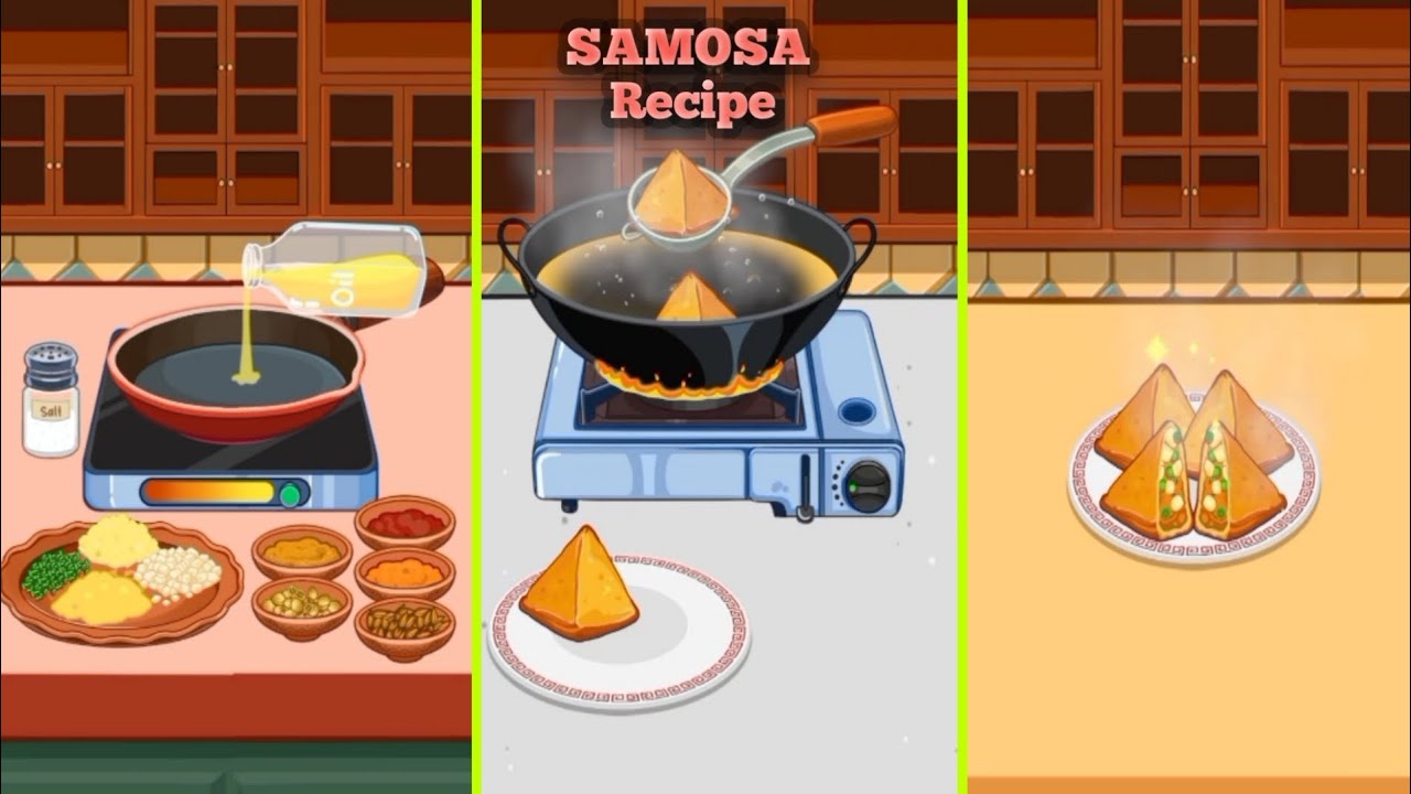 Indian Samosa Recipe Cooking Gameplay || Samosa Making Game || WA Games #samosa #cookinggame 