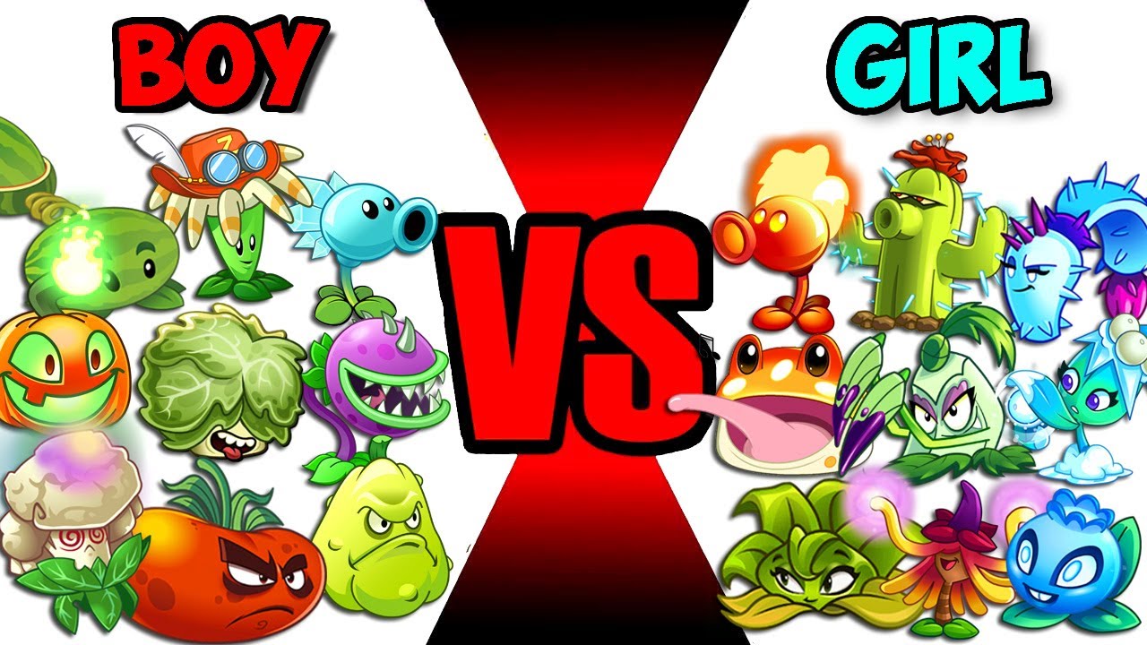 9 Plants Team GIRL vs BOY - Who Will Win? - Pvz 2 Team Plant vs Team Plant