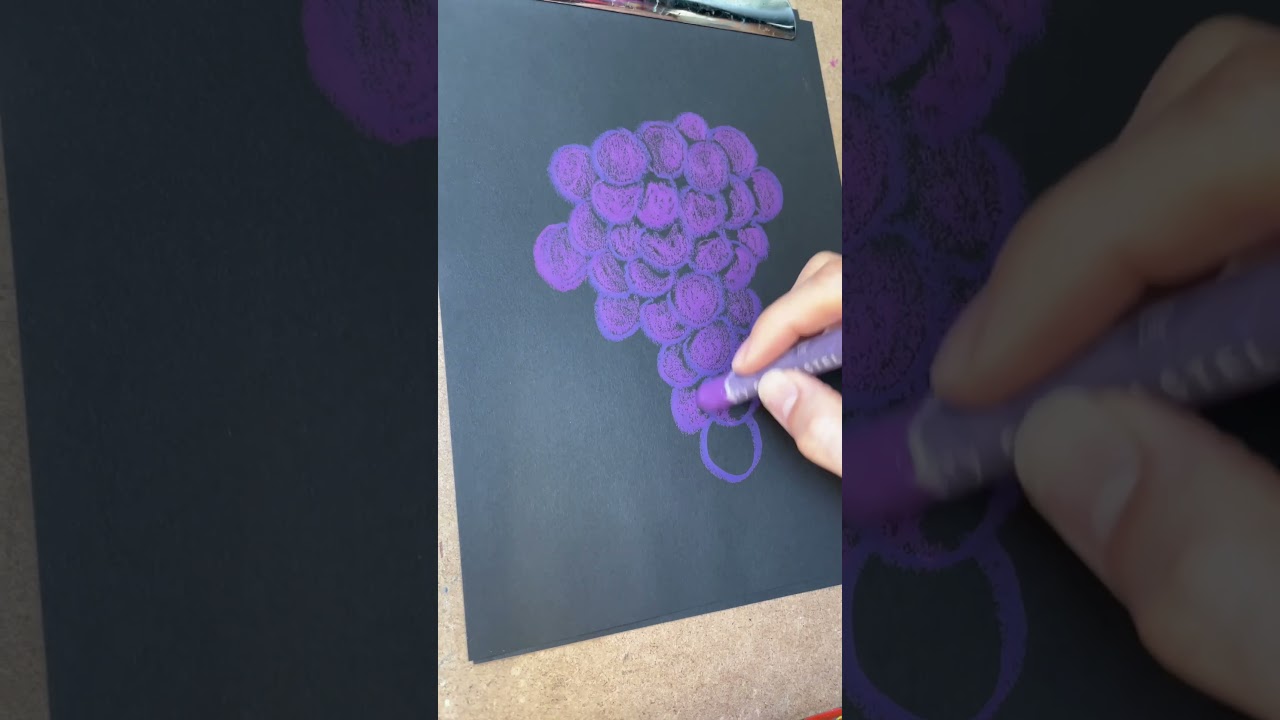 Draw a still life with oil pastels 🍇 