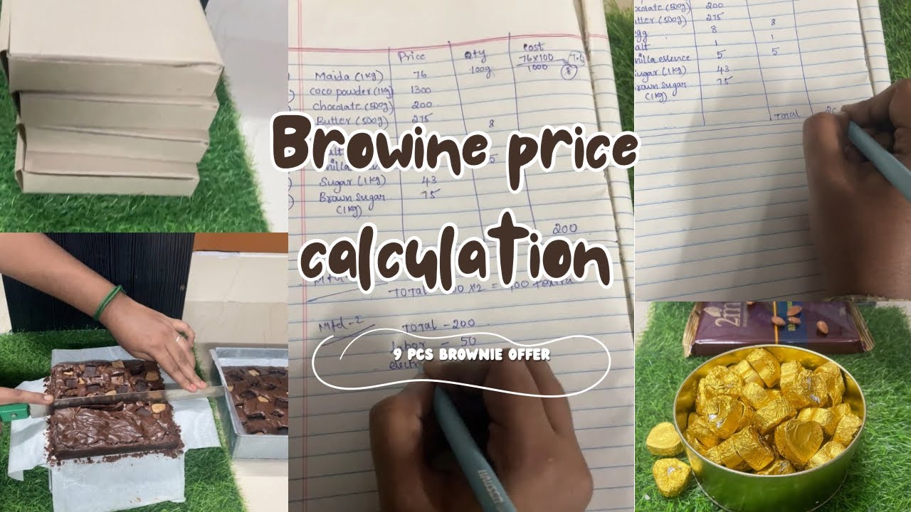 Vlog#14| Brownie price calculation | 9pcs brownie offer#brownie#cake #minivlog #freebakingclass