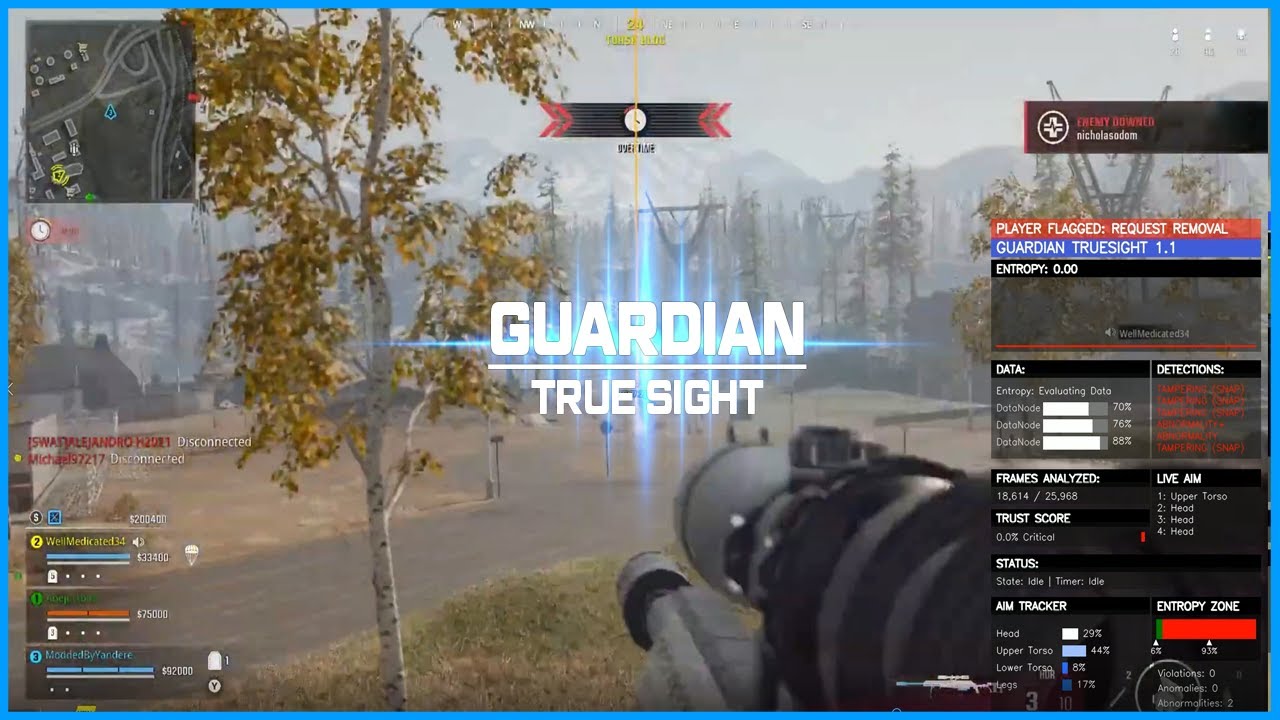 CHEATER WITH WALLHACKS AND AIMBOT PROFILED WITH GUARDIAN TRUE SIGHT