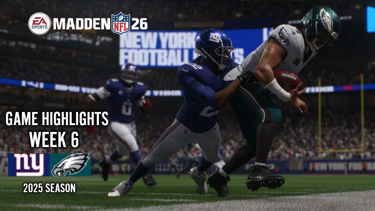 Giants vs Eagles | Week 6 Highlights | Madden 26 Realistic Gameplay Simulation
