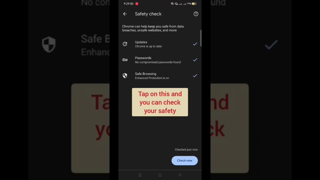 How to Take Safety Check In Chrome | Security Check | #safetycheck | #shorts