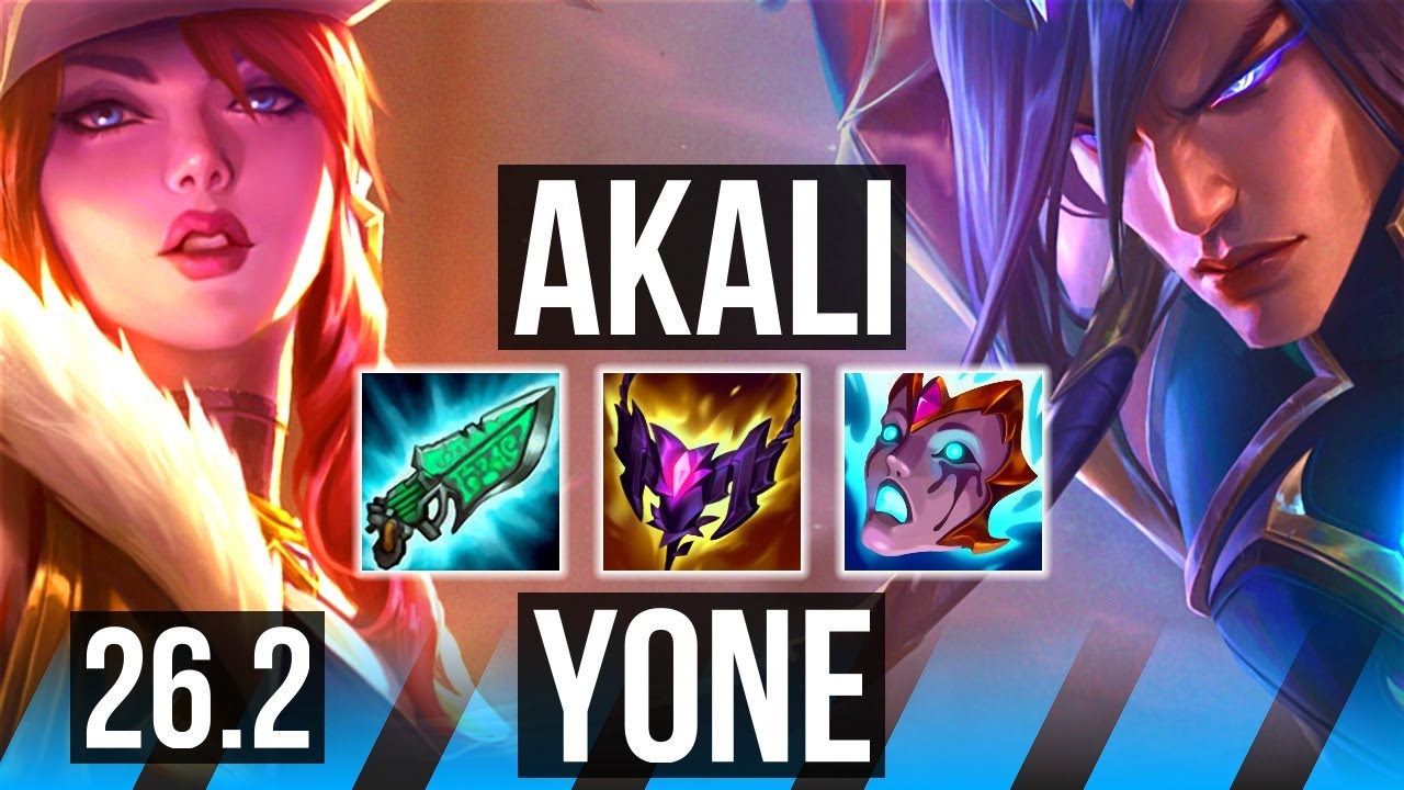 AKALI vs YONE (MID) | Good KDA: 11/1/4 | KR Master | 26.2